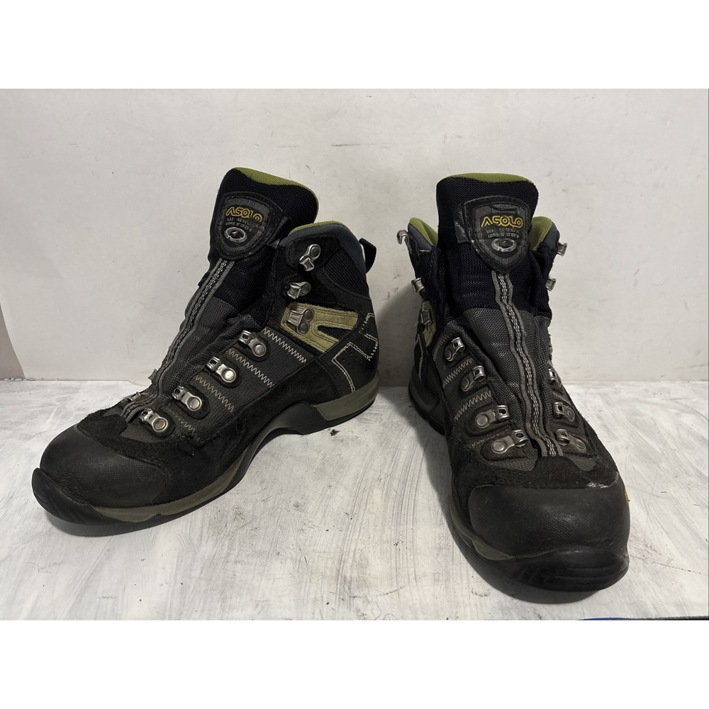 Asolo Men's Fugitive GTX Hiking Boots sz US 8.5 Green Black Outdoors Trekking